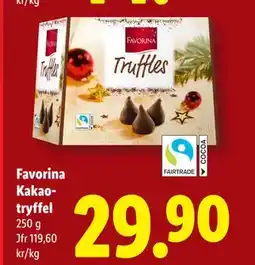 Lidl Favorina Kakaotryffel, SEK 29.9 erbjuda
