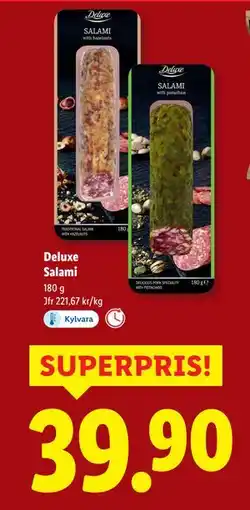 Lidl Deluxe Salami, SEK 39.9 erbjuda