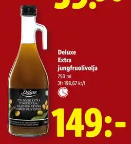 Lidl Deluxe Extra jungfruolivolja, SEK 149 erbjuda