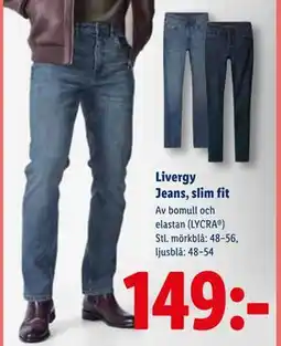 Lidl Livergy Jeans, slim fit, SEK 149 erbjuda