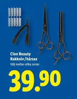 Lidl Cien Beauty Rakkniv/hårsax, SEK 39.9 erbjuda