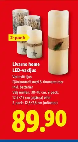 Lidl Livarno home LED-vaxljus, SEK 89.9 erbjuda