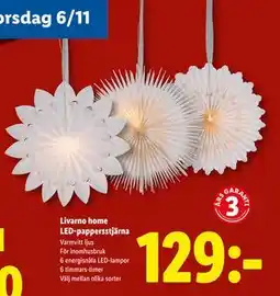 Lidl Livarno home LED-pappersstjärna, SEK 129 erbjuda