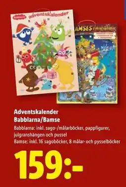 Lidl Adventskalender Babblarna/Bamse, SEK 159 erbjuda