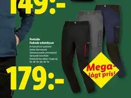 Lidl Parkside Fodrade arbetsbyxor, SEK 179 erbjuda