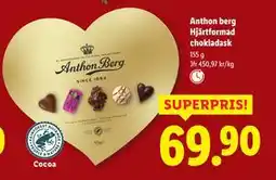Lidl Anthon berg Hjärtformad chokladask, SEK 69.9 erbjuda
