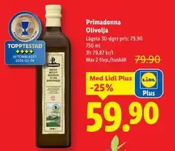 Lidl Primadonna Olivolja, Pris i appen erbjuda