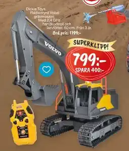 Leklust Dickie Toys Radiostyrd Volvo grävmaskin, SEK 799 erbjuda