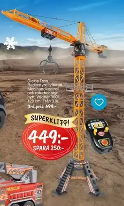 Leklust Dickie Toys Radiostyrd lyftkran, SEK 449 erbjuda