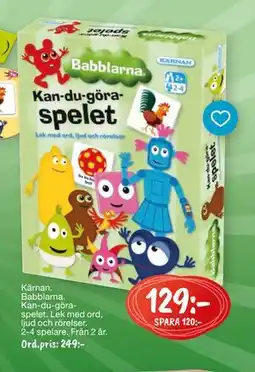Leklust Kärnan Babblarna Kan-du-göra-spelet, SEK 129 erbjuda