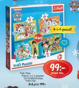 Leklust Trefl Paw Patrol 4-i-1-pussel, SEK 199 erbjuda