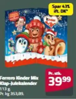 Fleggaard Ferrero Kinder Mix Klap-Julekalender erbjuda
