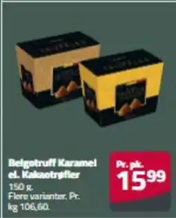 Fleggaard Belgotruff Karamel Pr.pk. el. Kakaotrøfler erbjuda