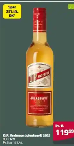 Fleggaard O.P. Anderson Juleakvavit 2025 erbjuda