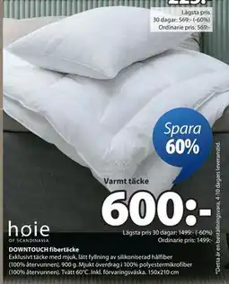 JYSK DOWNTOUCH fibertäcke, SEK 600 erbjuda