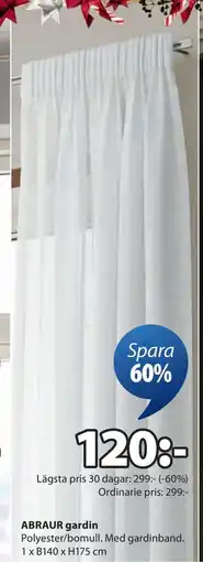 JYSK ABRAUR gardin, SEK 120 erbjuda