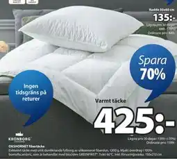 JYSK OKSHORNET fibertäcke, SEK 425 erbjuda