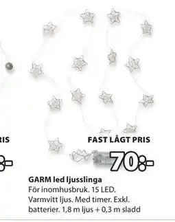 JYSK GARM led ljusslinga, SEK 70 erbjuda