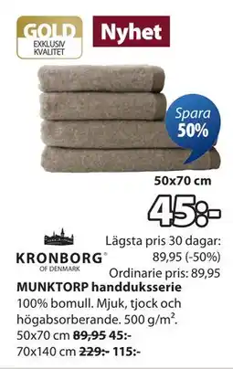 JYSK MUNKTORP handduksserie erbjuda