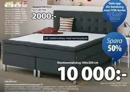 JYSK SOKNA kontinentalsäng GC35 memory grå-40, SEK 10000 erbjuda