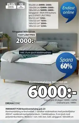 JYSK INNHAVET PC80 kontinentalsäng grå-23, SEK 6000 erbjuda