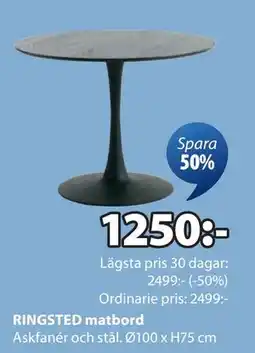 JYSK RINGSTED matbord, SEK 1250 erbjuda