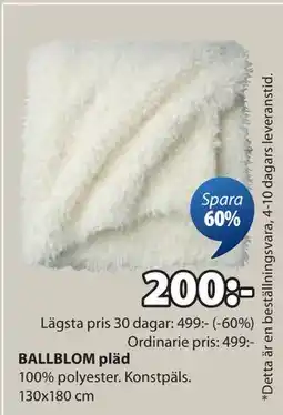 JYSK BALLBLOM pläd, SEK 200 erbjuda