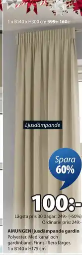 JYSK AMUNGEN ljusdämpande gardin erbjuda