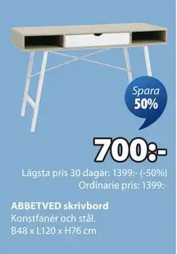 JYSK ABBETVED skrivbord, SEK 700 erbjuda