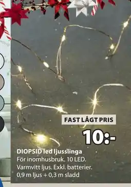 JYSK DIOPSID led ljusslinga, SEK 10 erbjuda