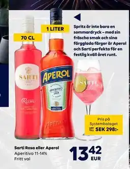 Border Shop Sarti Rosa eller Aperol, EUR 13.42 erbjuda