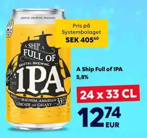 Border Shop A Ship Full of IPA 5,8%, EUR 12.74 erbjuda