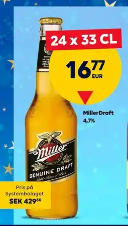 Border Shop MillerDraft 4,7%, EUR 16.77 erbjuda