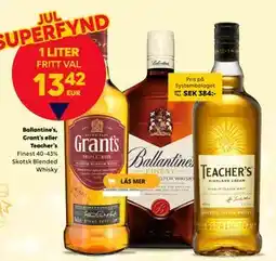 Border Shop Ballantine’s, Grant’s eller Teacher’s, EUR 13.42 erbjuda