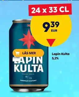 Border Shop Lapin Kulta 5,2%, EUR 9.39 erbjuda