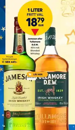 Border Shop Jameson eller Tullamore D.E.W, EUR 18.79 erbjuda
