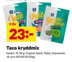 City Gross Taco kryddmix, SEK 23 erbjuda