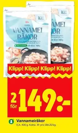 ICA Kvantum ICA Vannameiräkor erbjuda