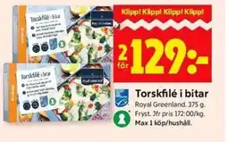 ICA Kvantum Royal Greenland Torskfilé i bitar erbjuda