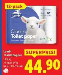 Lidl Lambi toalettpapper erbjuda