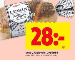 ICA Kvantum Pågen Vete-, Råglevain, Grötbröd erbjuda