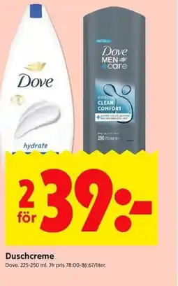 ICA Kvantum Dove Duschcreme erbjuda