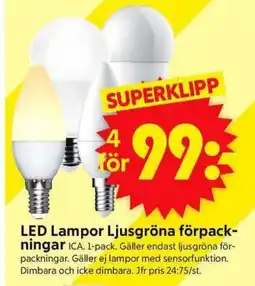 ICA Supermarket LED Lampor Ljusgröna förpack- ninga erbjuda