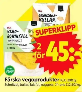 ICA Supermarket ICA Färska vegoprodukter erbjuda