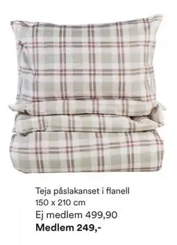 Hemtex Teja påslakanset i flanell 150 x 210 cm, SEK 499.9, Medlemspris erbjuda