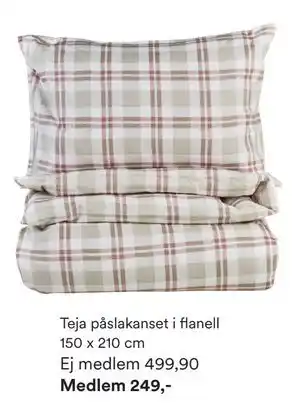 Hemtex Teja påslakanset i flanell 150 x 210 cm, SEK 499.9, Medlemspris erbjuda