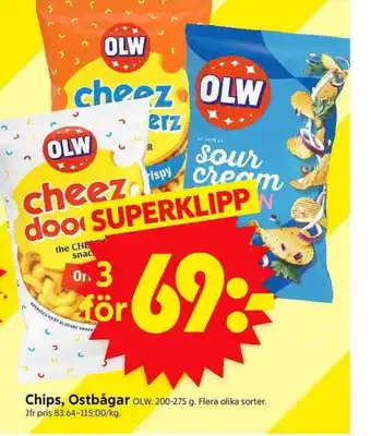 ICA Supermarket OLW Chips, Ostbågar erbjuda