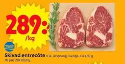 ICA Supermarket Skivad entrecôte erbjuda