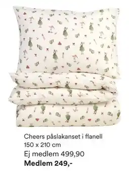 Hemtex Cheers påslakanset i flanell 150 x 210 cm, SEK 499.9, Medlemspris erbjuda