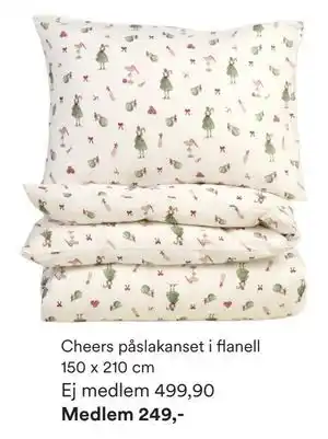 Hemtex Cheers påslakanset i flanell 150 x 210 cm, SEK 499.9, Medlemspris erbjuda